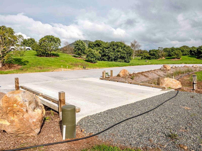 Concrete bridge and boulders at the Te Mara Estate subdivision, Maungatapere