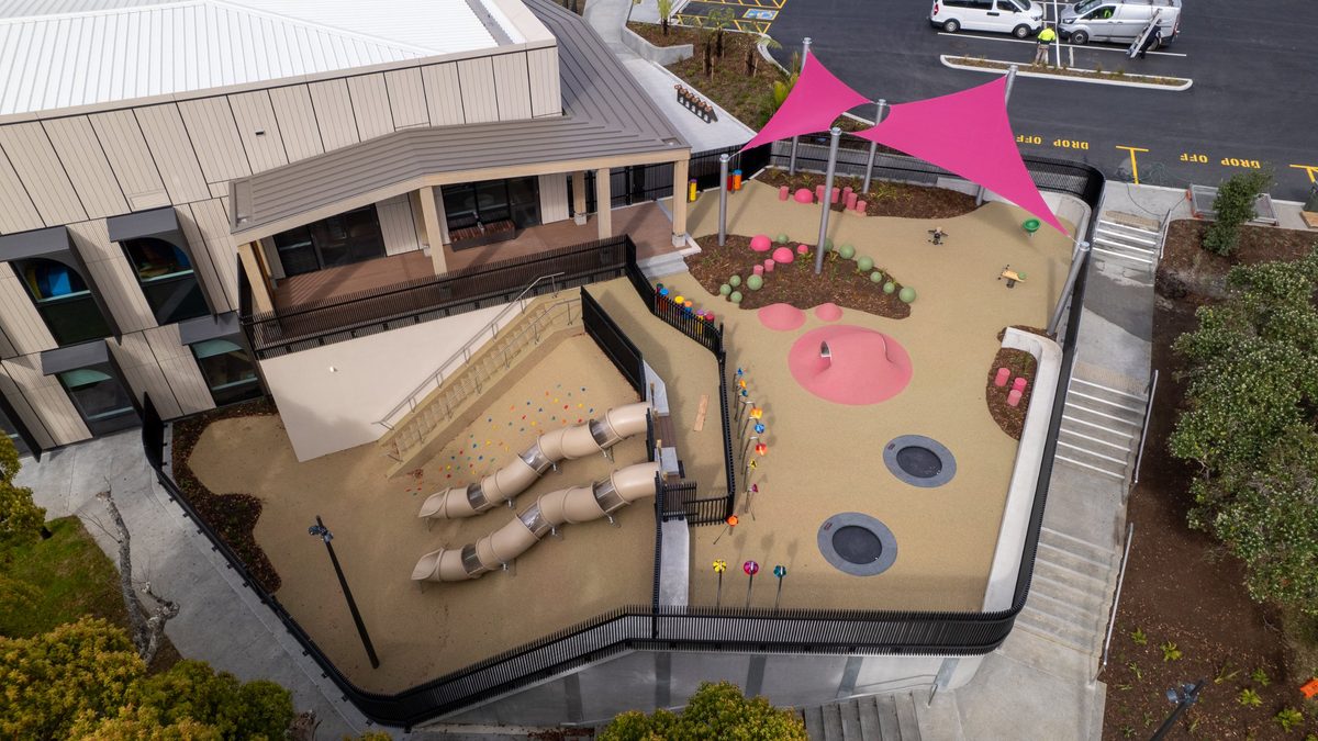 Aerial view of the Tira Ora playground at Whangārei Hospital