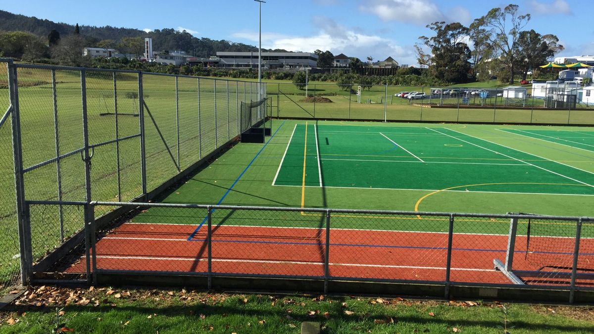 Hockey turf with running track surround