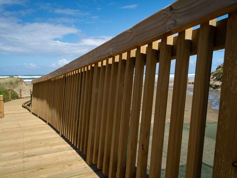 Timber balustrade on the Baylys Beach boardwalk